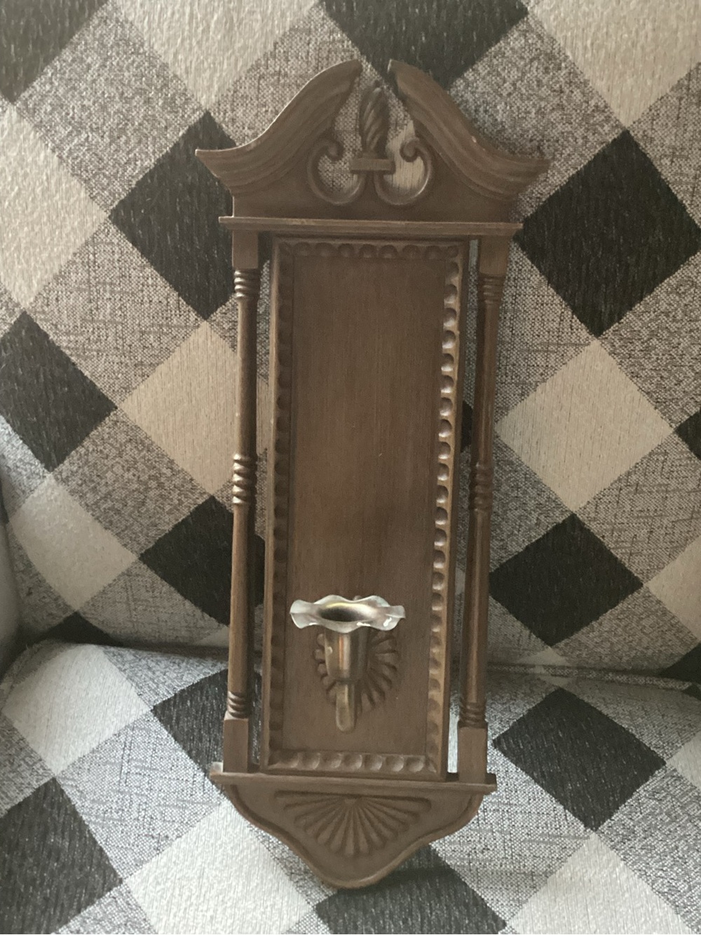 Burwood colonial style faux wood candle sconce from 1972